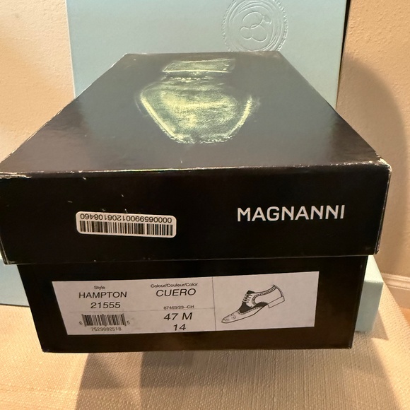 Magnanni Hampton Wingtip Oxfords Size 47 | New in Box | Cognac Spanish Leather - Picture 13 of 16